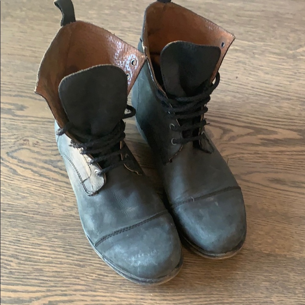 Leather combat boots